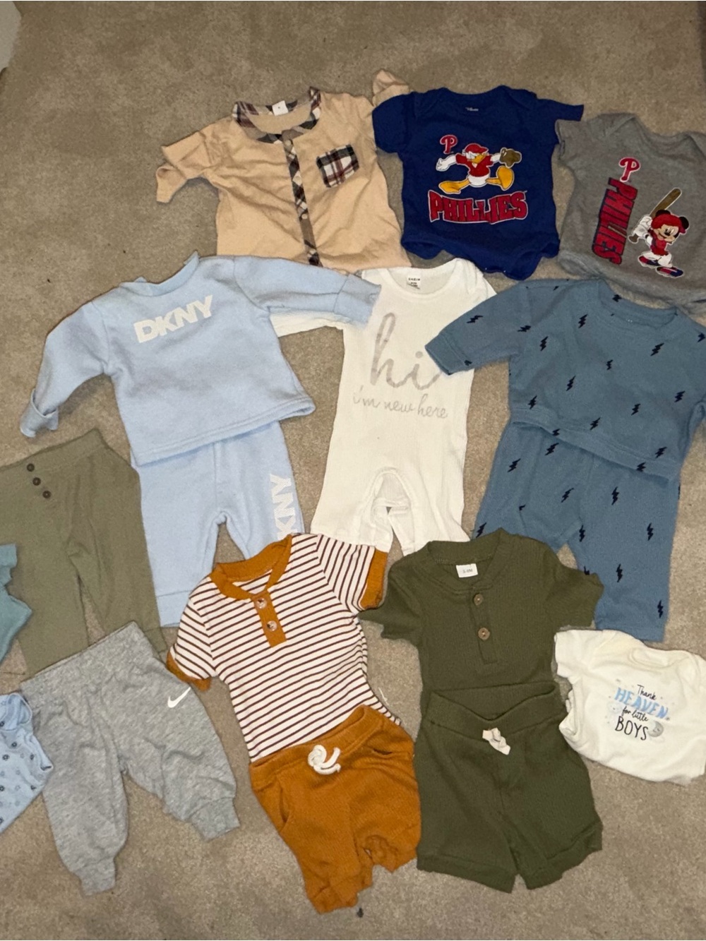 Dkny Baby Light Blue Logo Top & Pants Set with Mixed Baby Pieces